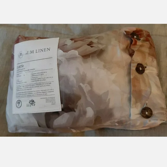 M.M. LINEN Lottie Floral King Duvet Cover set Cotton sateen 3 piece